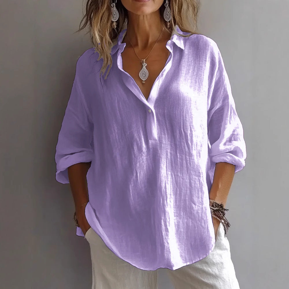 Isalina | Relaxed Fit Long Sleeve Blouse