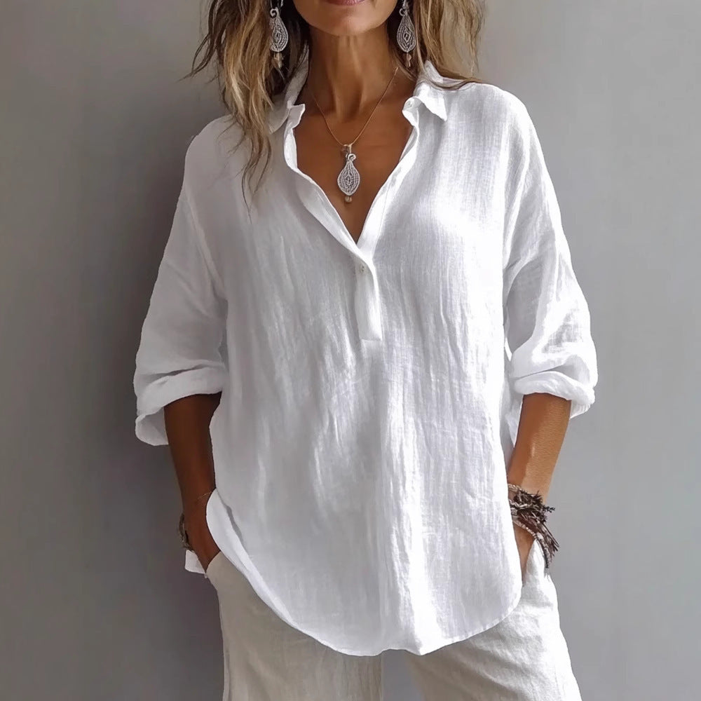 Isalina | Relaxed Fit Long Sleeve Blouse