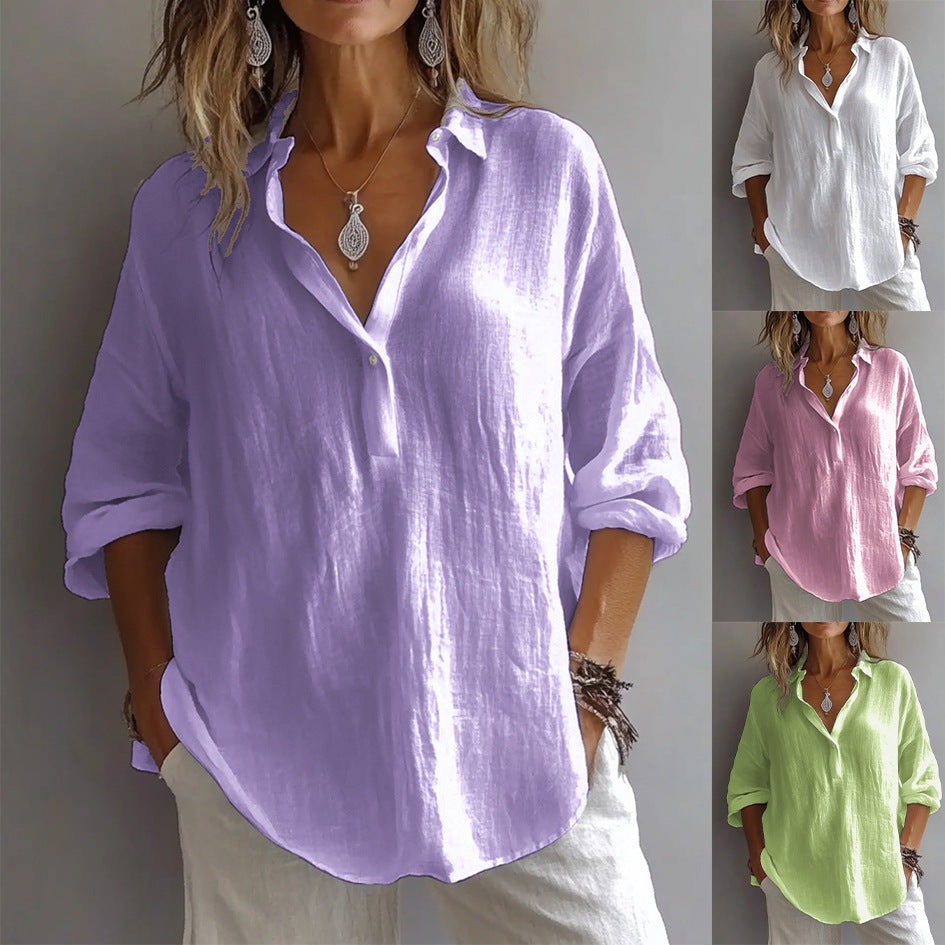 Isalina | Relaxed Fit Long Sleeve Blouse