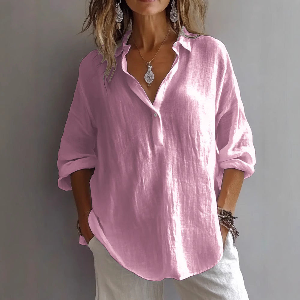 Isalina | Relaxed Fit Long Sleeve Blouse