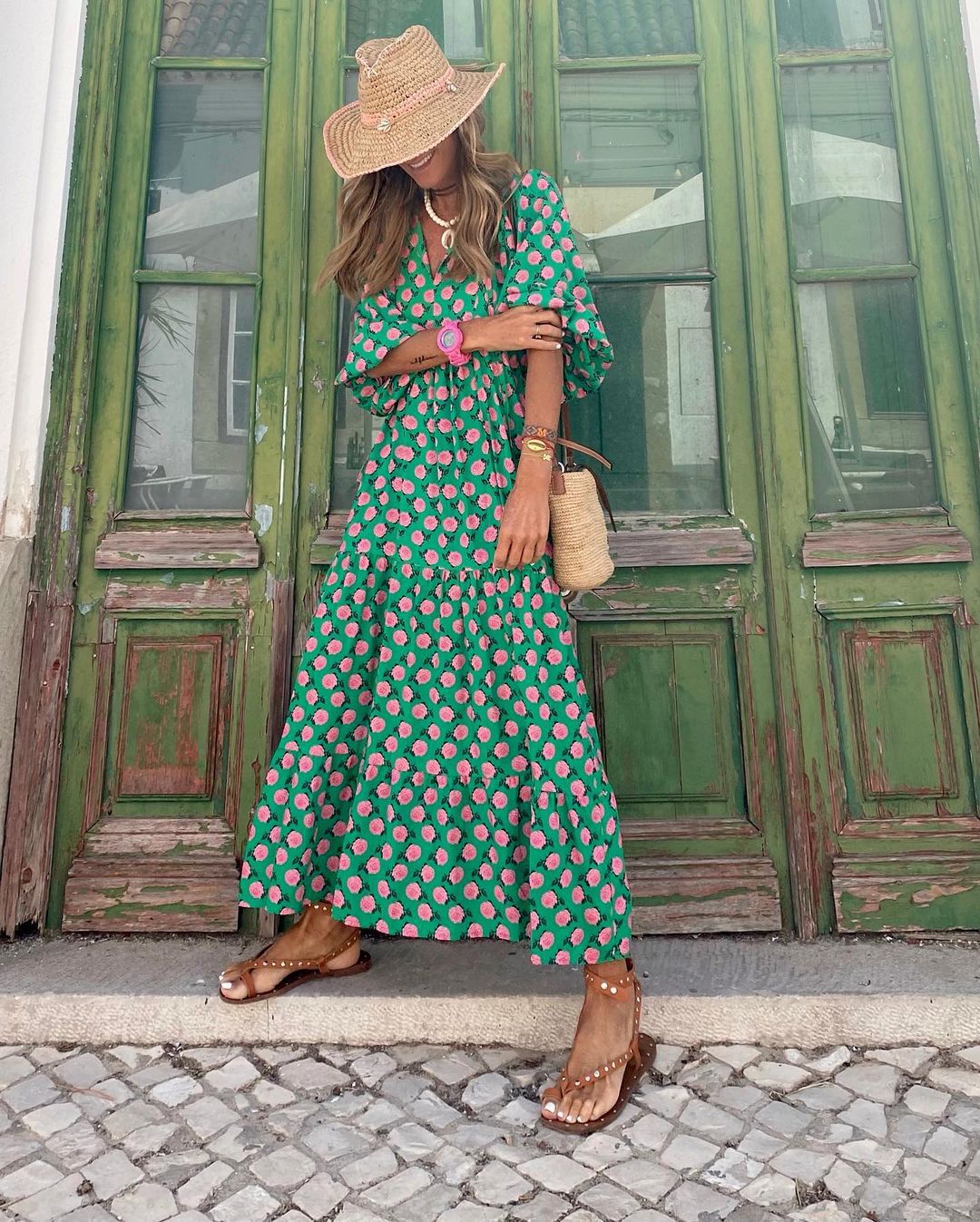Susan | Bohemian Long Dress With Belly Hider Limited Stock