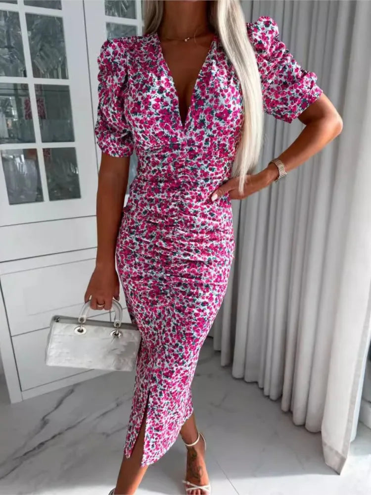 Maya | Long Summer Dress With V-Neck