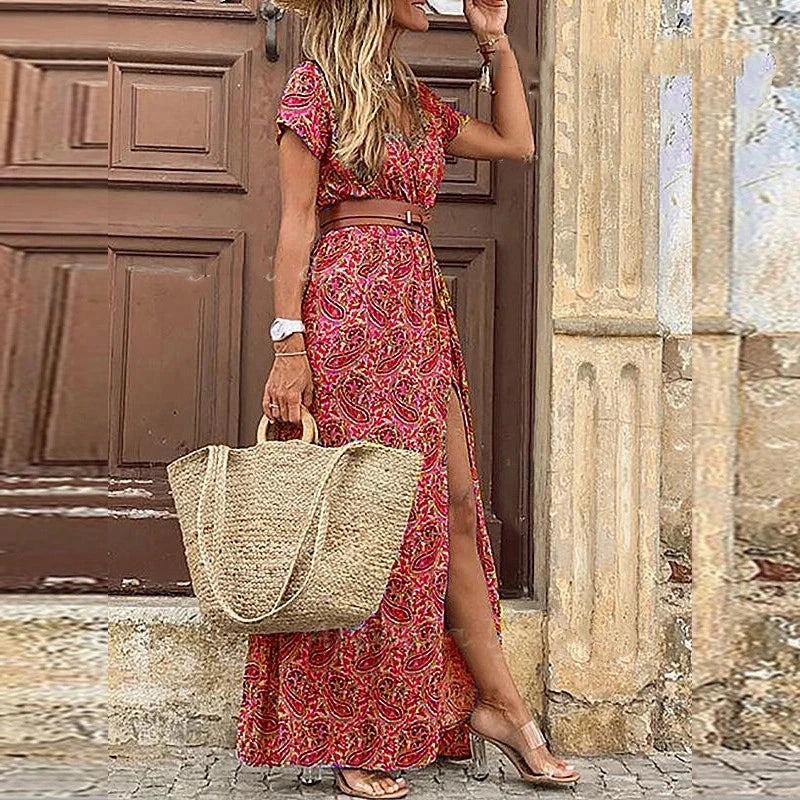 Isla | Boho Maxi Dress With Slit