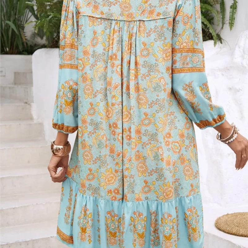 Serena | Boho Mini Dress With Floral Print