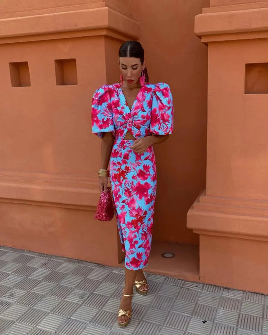 Simona | Spring Dress With Puff Sleeves