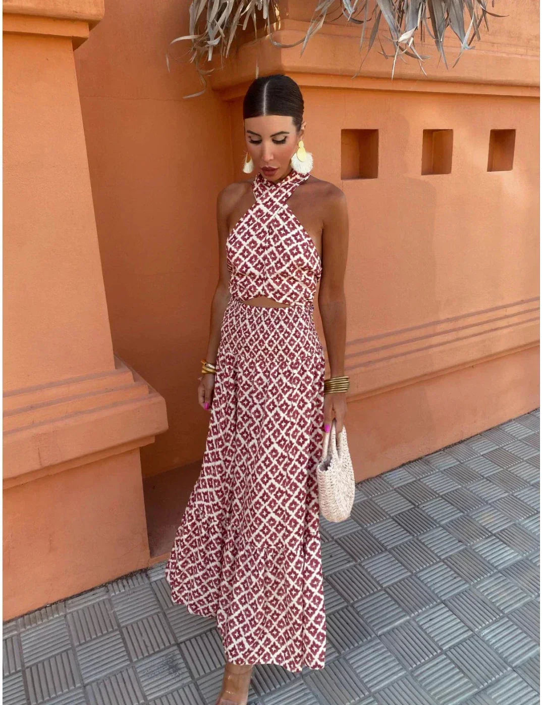Mickay | Chic Midi Dress For Women With Off-Shoulder Design