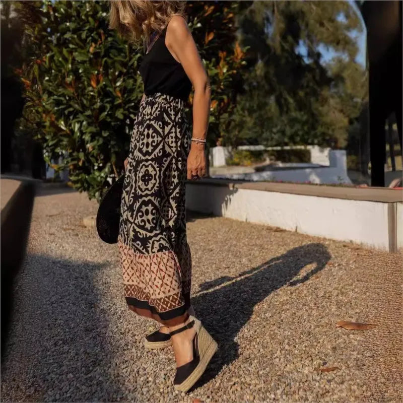 Amara | Boho Maxi Skirt With High Waist