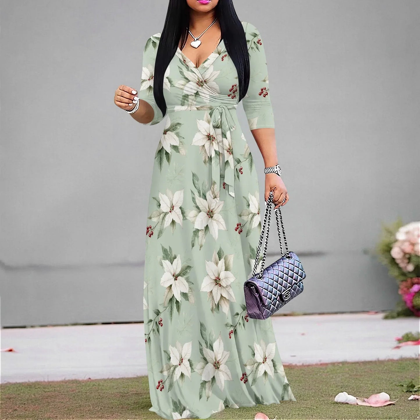 Liora | Elegant Floral Maxi Dress