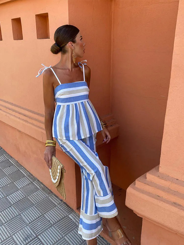 Hanne | Summer Printed Pants Set