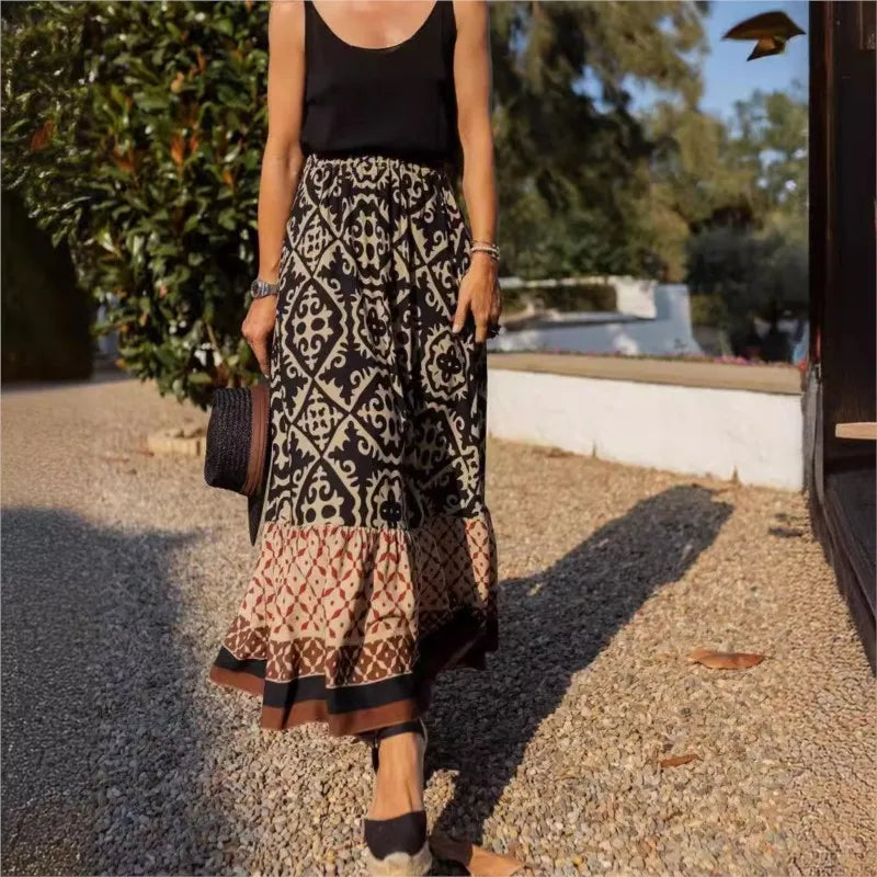 Amara | Boho Maxi Skirt With High Waist