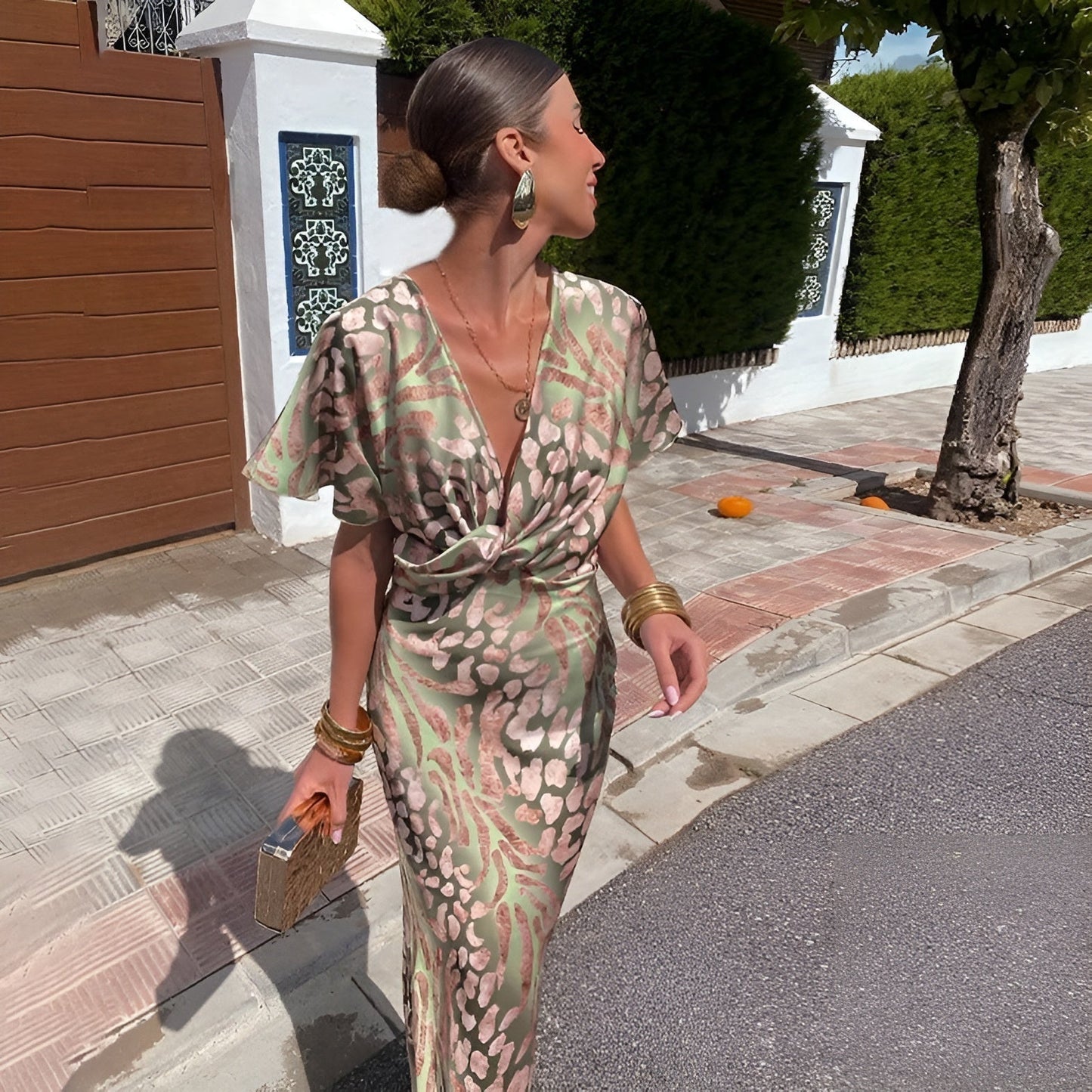 Matilda | Long Dress With Twisted Neckline