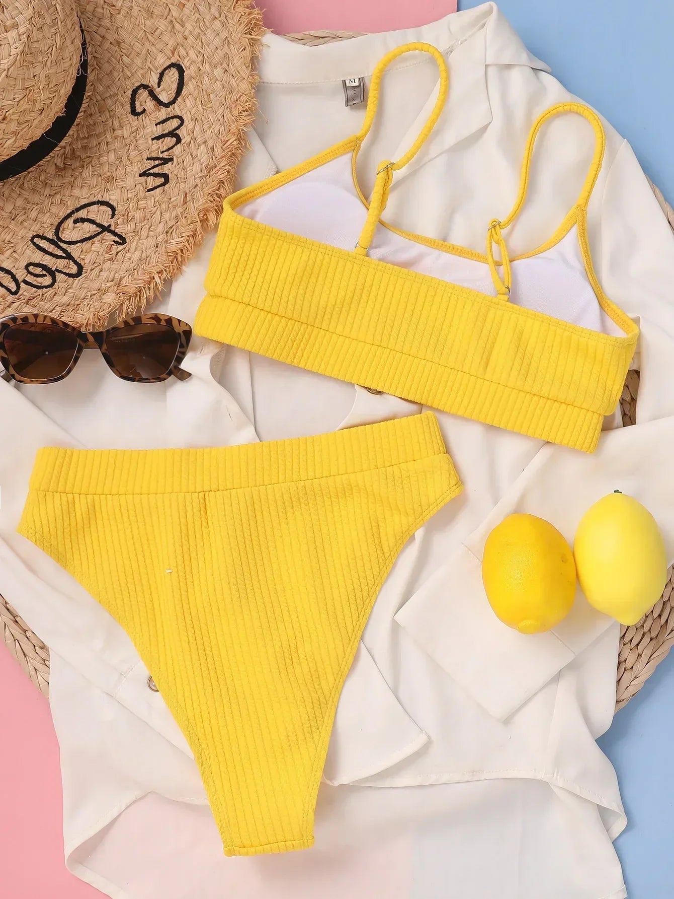Margit | Bikini With High Cut and Pleated Design