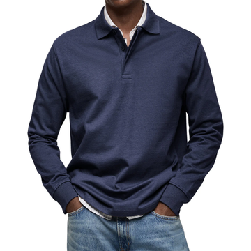 Casual Relaxed Fit Polo Sweater for Men