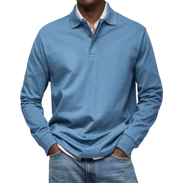 Casual Relaxed Fit Polo Sweater for Men