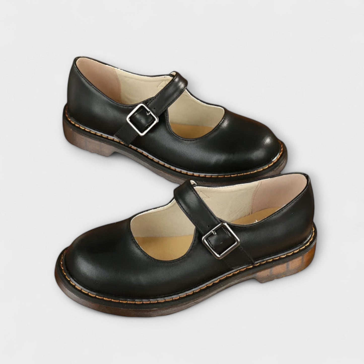 Mary Jane | Classic Leather Shoes With Straps and Comfort Sole