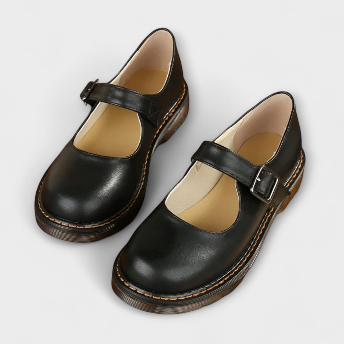 Mary Jane | Classic Leather Shoes With Straps and Comfort Sole