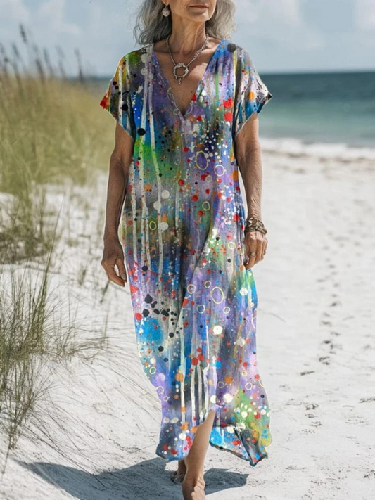 Lucy | Abstract Watercolor Floral Pocket Dress