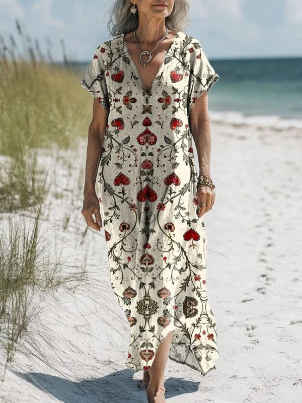 Audrey | Vintage Floral Art Print Pocket Dress