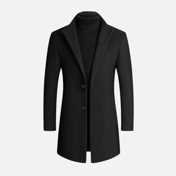 Classic Wool Blend Overcoat for Men