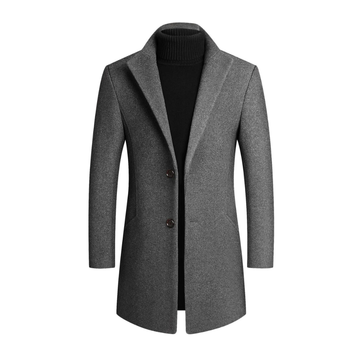 Classic Wool Blend Overcoat for Men