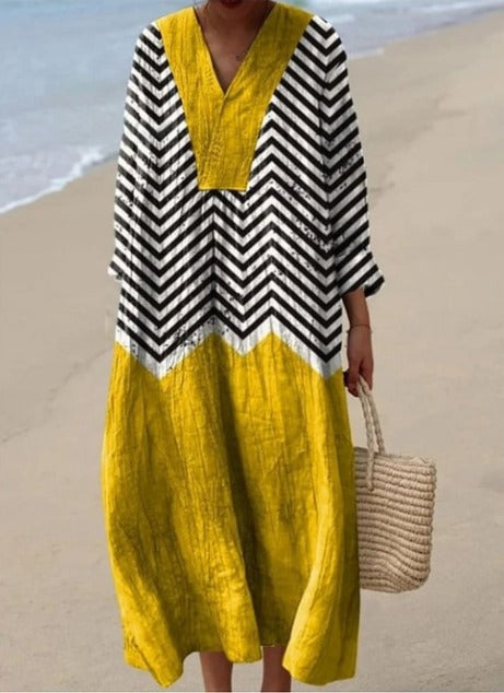 Kaia | Boho Vintage Geometric Pattern Dress