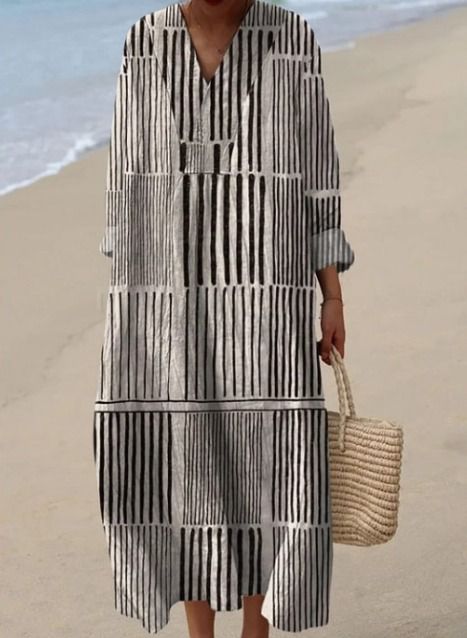 Daria | Women's Vintage Loose Striped Dress