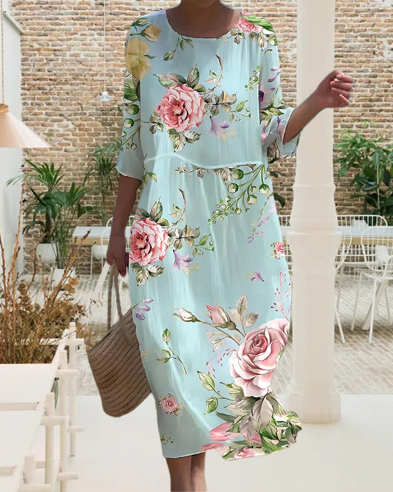 Frankie | Elegant Floral Dress With Tummy Covering Limited Stock