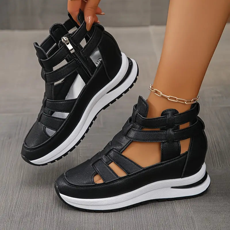 Souad | Lightweight Wedge Sandals with Side Zipper