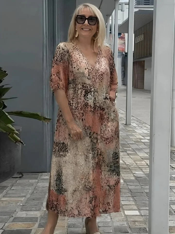 Emelith | Leopard Lace V-Neck Summer Dress