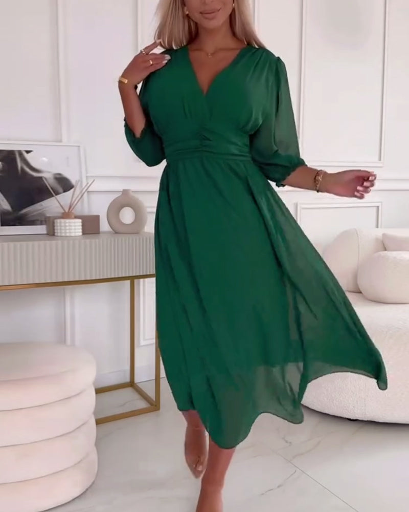 Elodie | Elegant Waist-Cinch Midi Dress