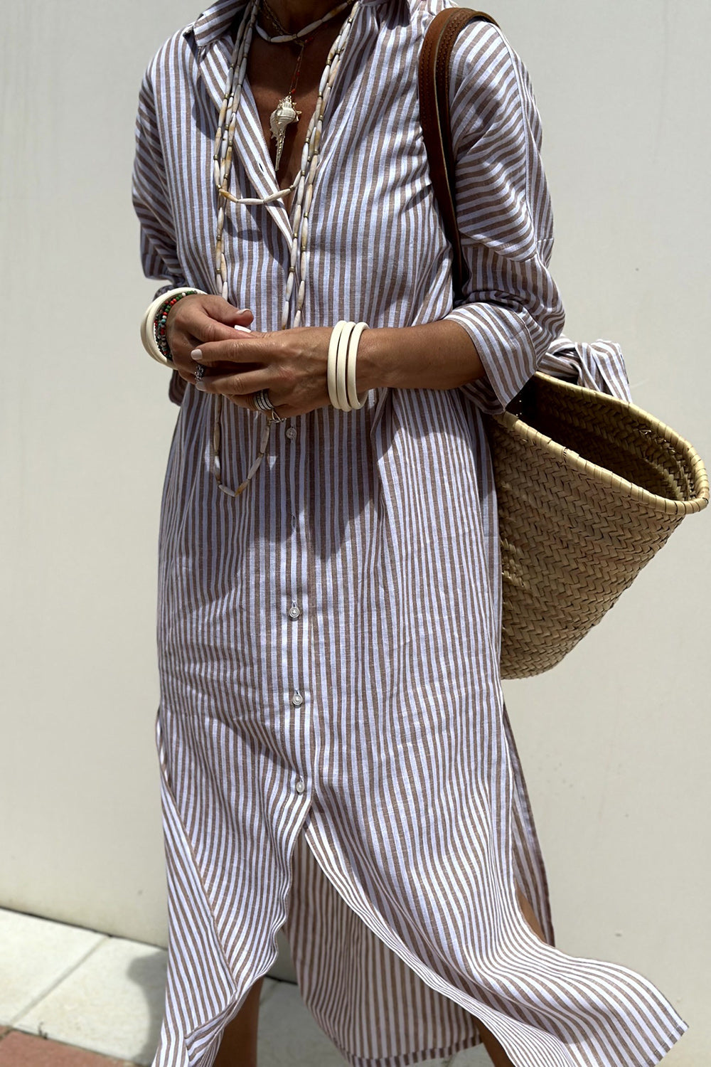 Sophia | Comfortable Striped Shirt Dress