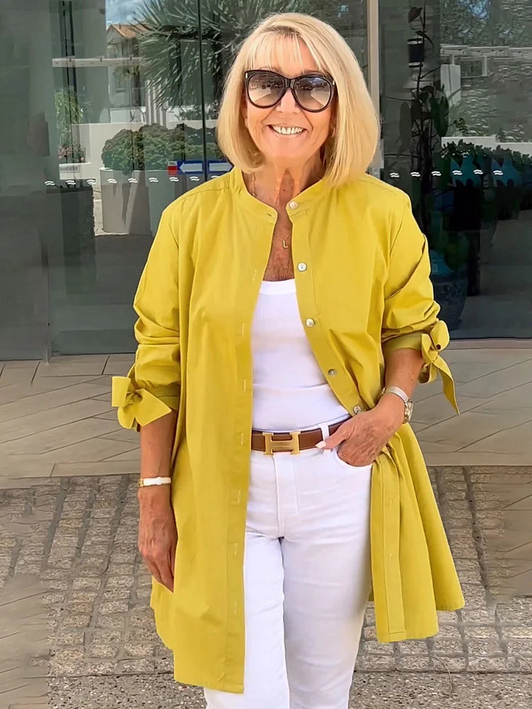 Elliora | Gathered Back Shirt Jacket
