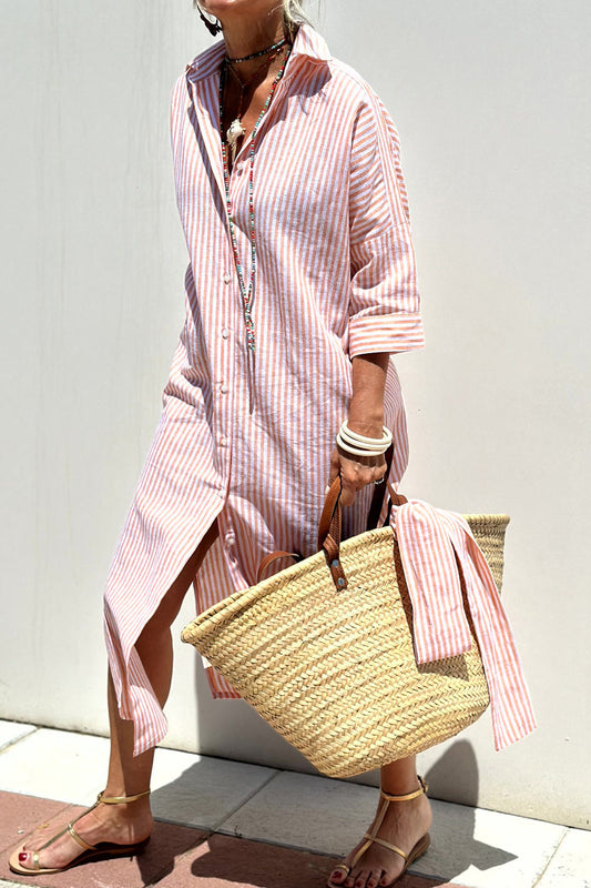 Sophia | Comfortable Striped Shirt Dress