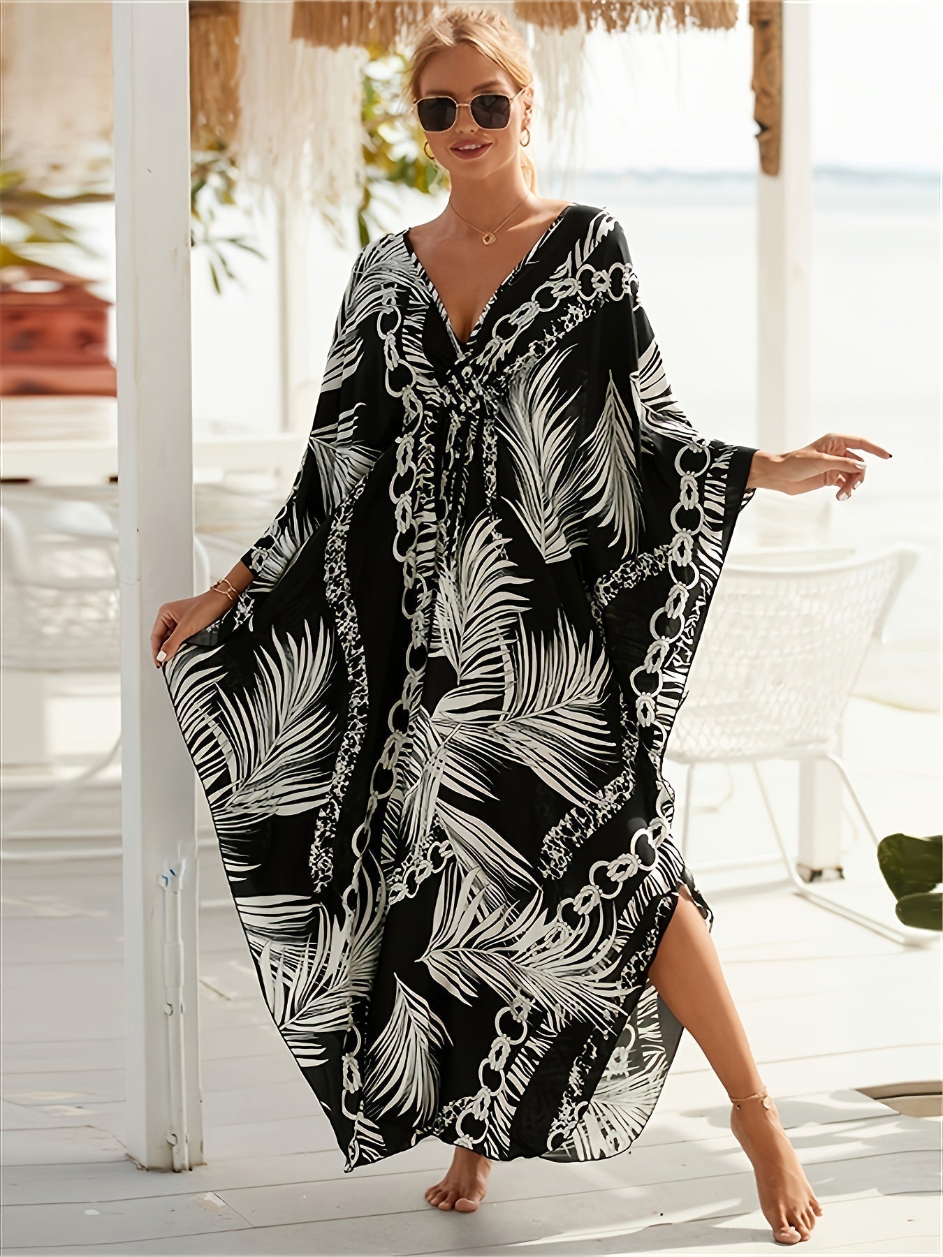 Olivia | Luxe Chain Print Kaftan Dress