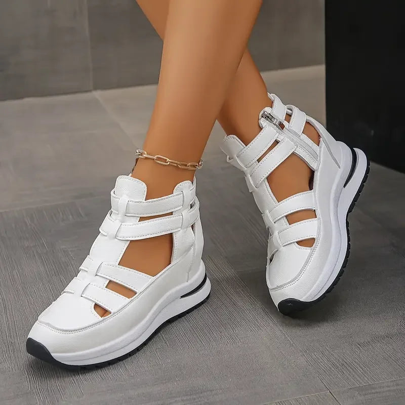 Souad | Lightweight Wedge Sandals with Side Zipper