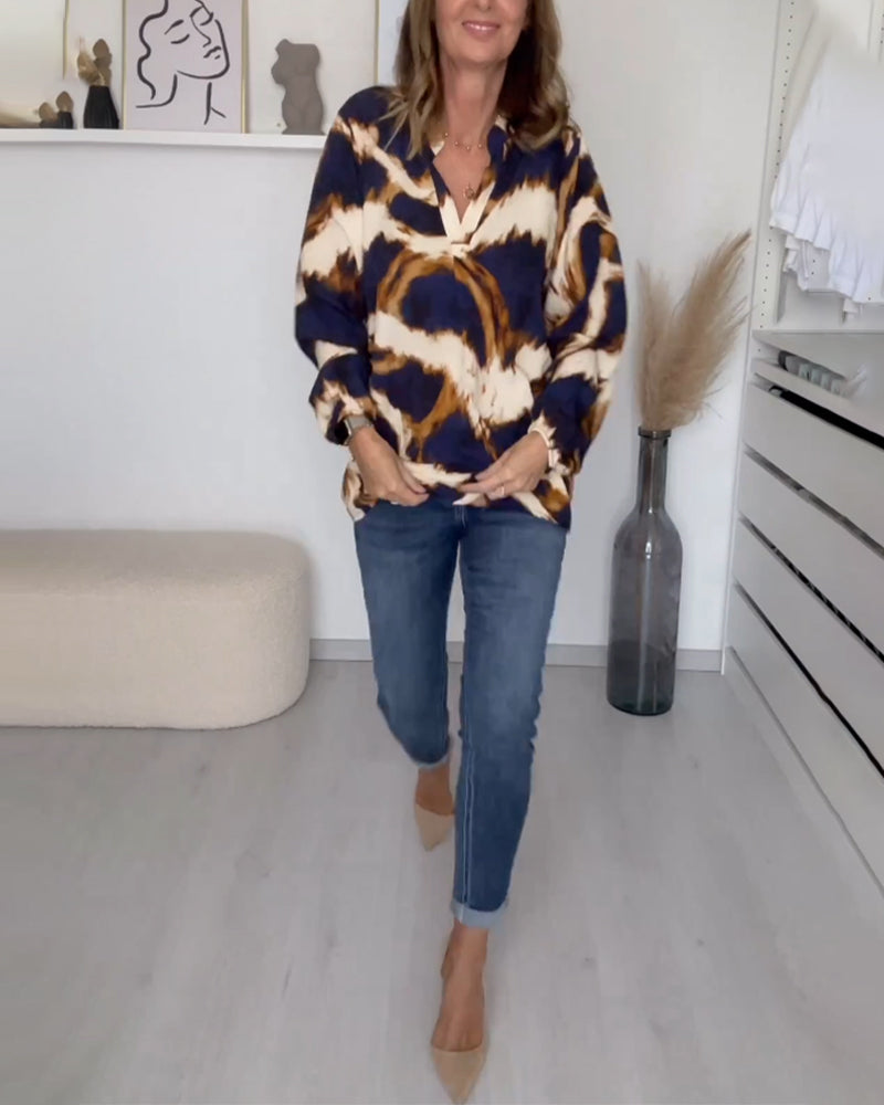 Sloane | Women's V-Neck Printed Top