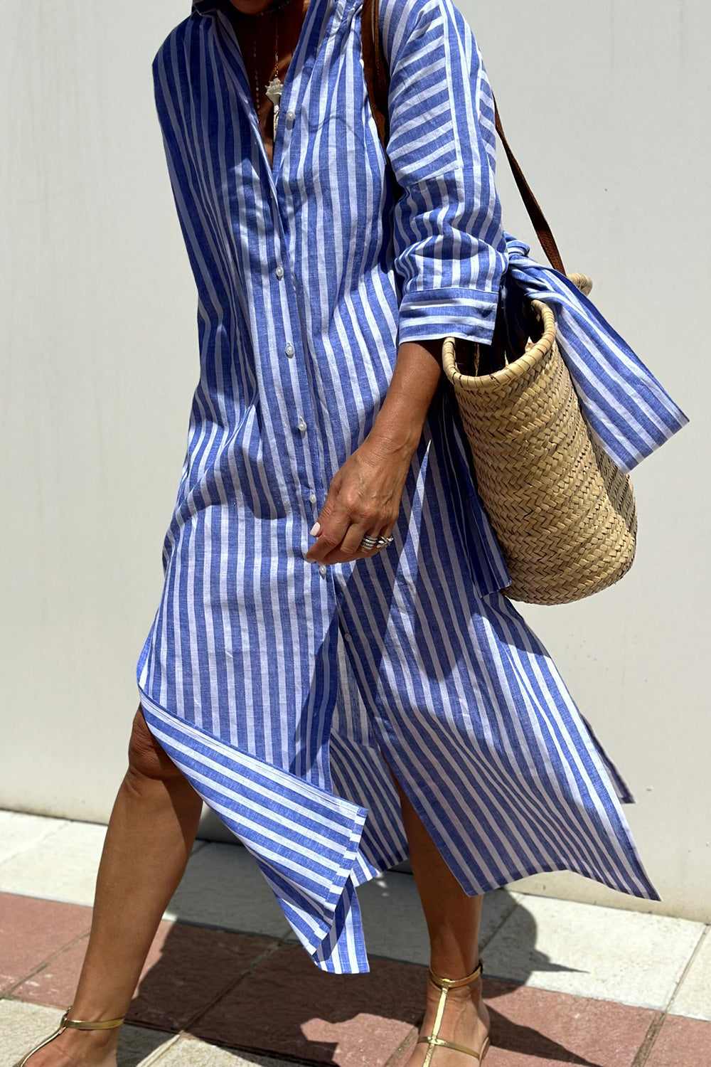 Sophia | Comfortable Striped Shirt Dress