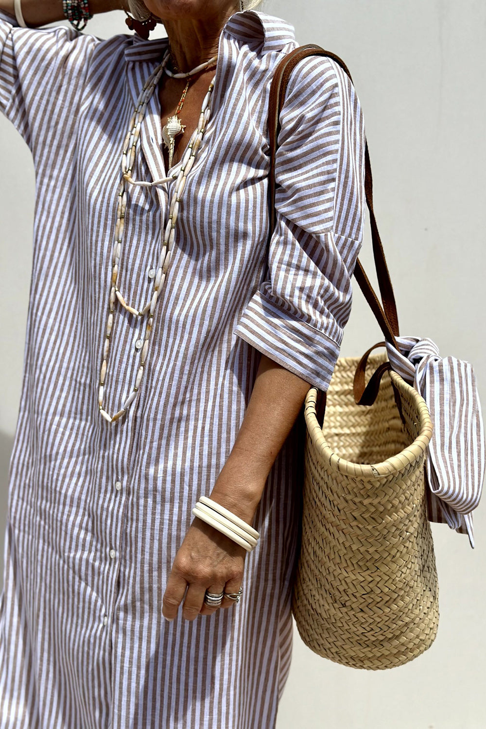 Sophia | Comfortable Striped Shirt Dress