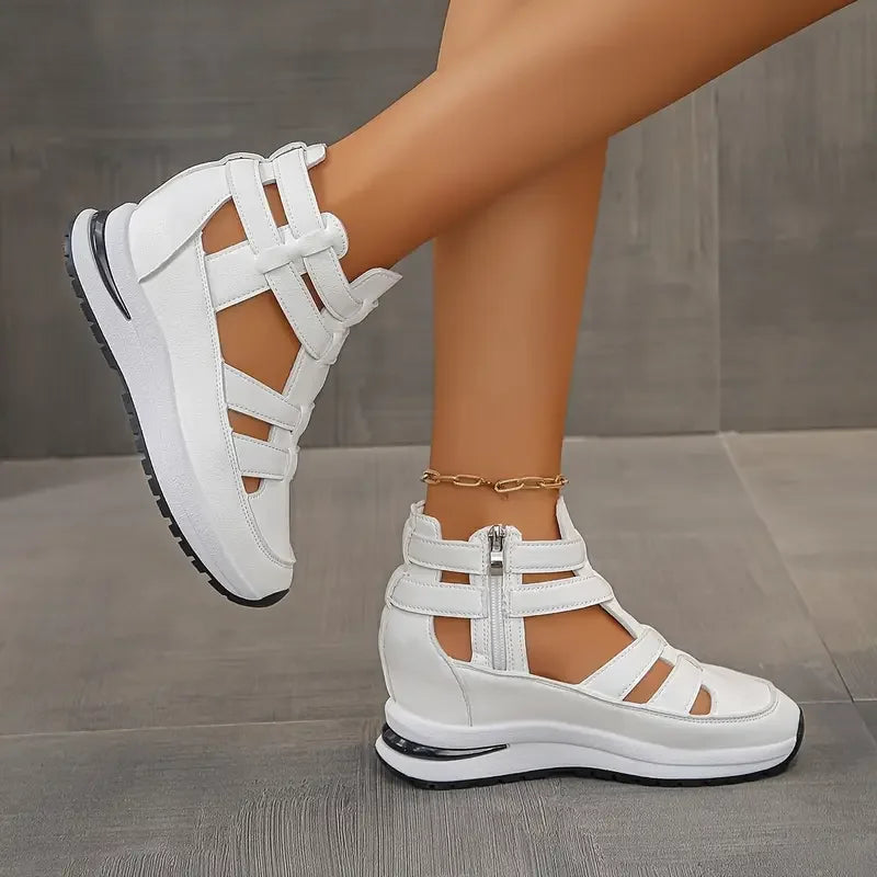 Souad | Lightweight Wedge Sandals with Side Zipper