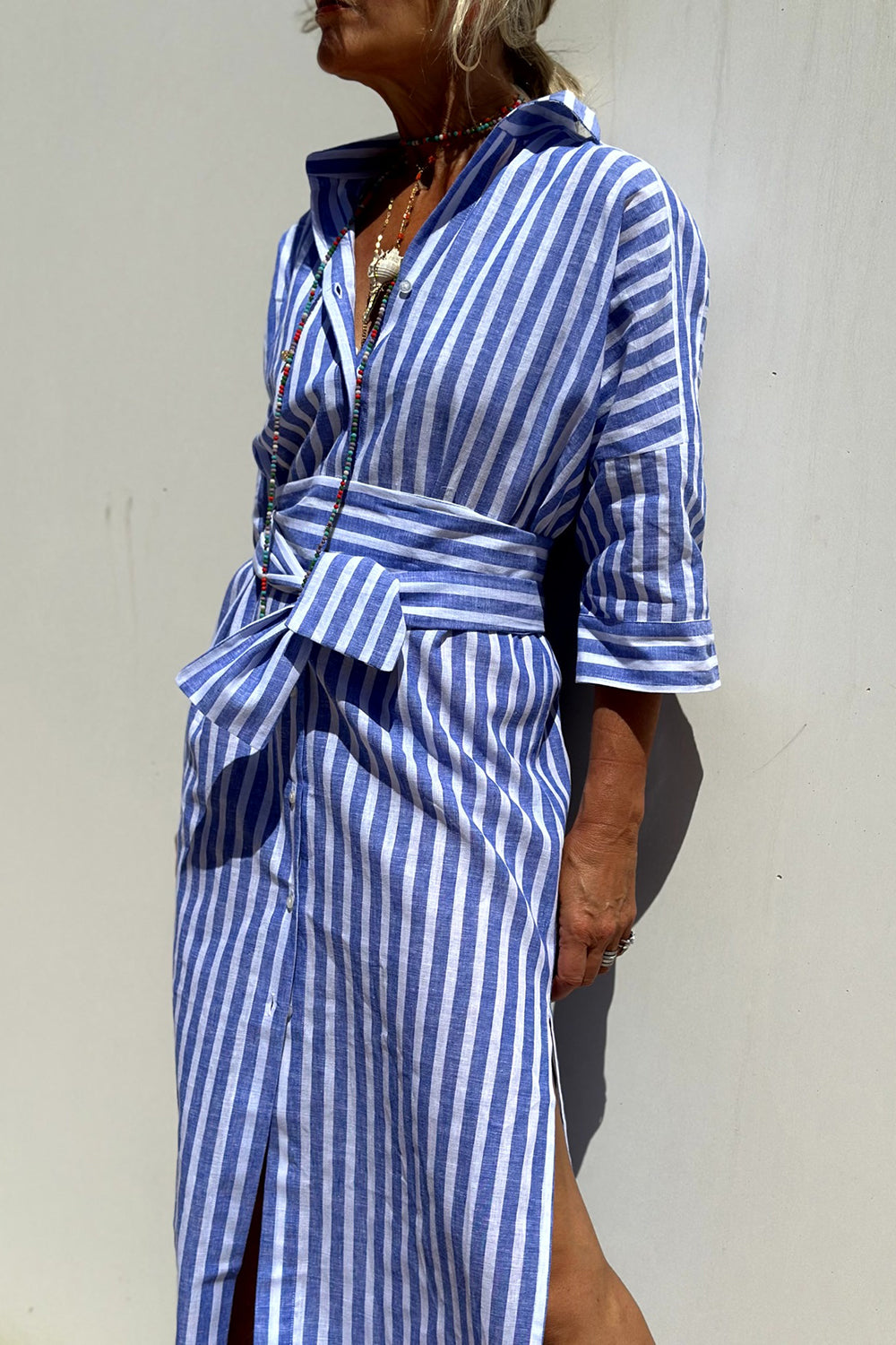 Sophia | Comfortable Striped Shirt Dress