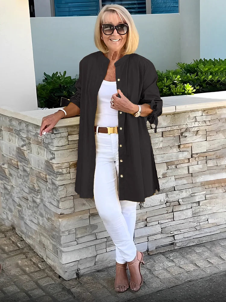 Elliora | Gathered Back Shirt Jacket
