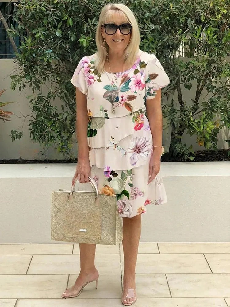 Jasara | Boho Floral Cascade Maxi Dress