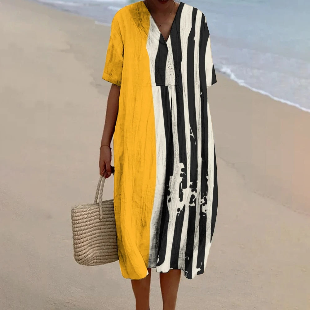 Sabine | Summer Dress With Vintage Print And Flowing Fit