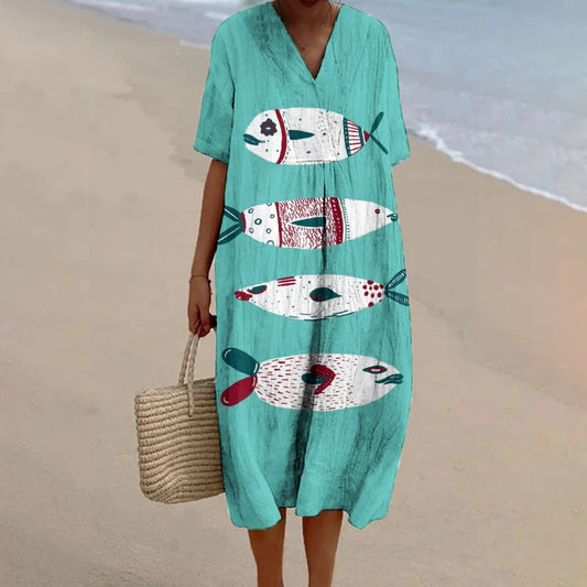 Petra | Summer Dress With Bohemian Print And Loose Silhouette