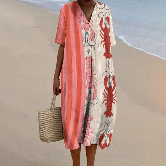 Edith | Summer Dress With Artistic Print And Loose Silhouette
