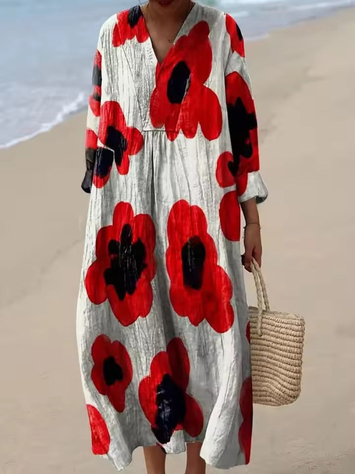 Ingrid | Summer Dress With V-Neck And Tie Detail