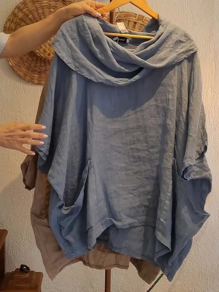Tanith | Relaxed Fit 3/4 Sleeve Draped Neck Blouse
