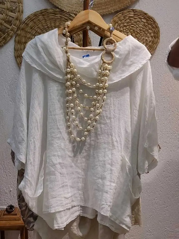 Tanith | Relaxed Fit 3/4 Sleeve Draped Neck Blouse