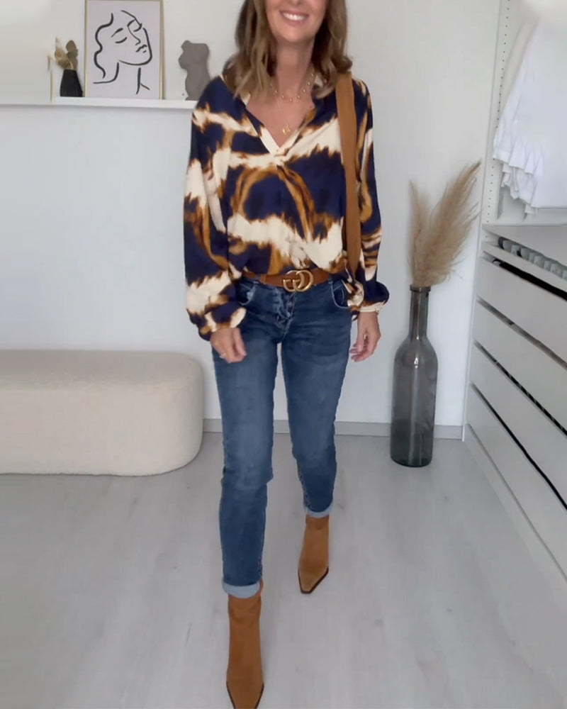 Sloane | Women's V-Neck Printed Top