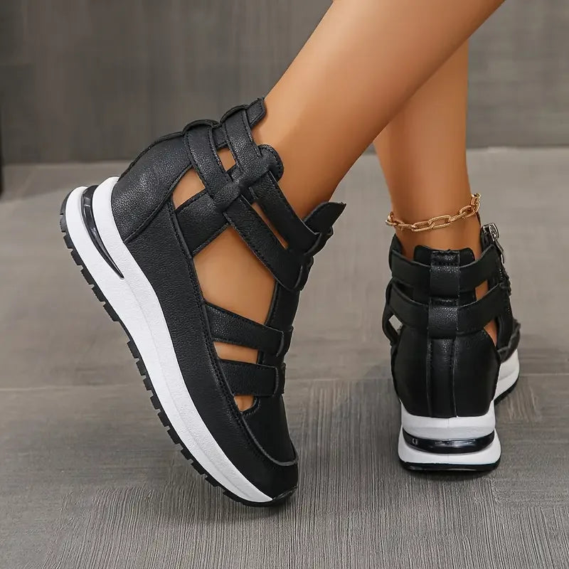 Souad | Lightweight Wedge Sandals with Side Zipper